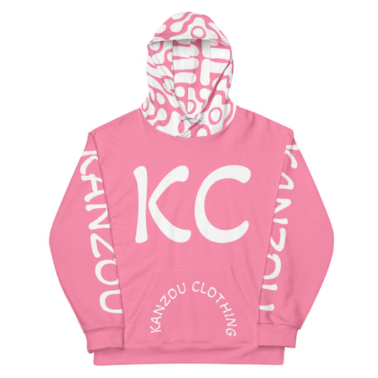 'KC' Hoodie Pink And White