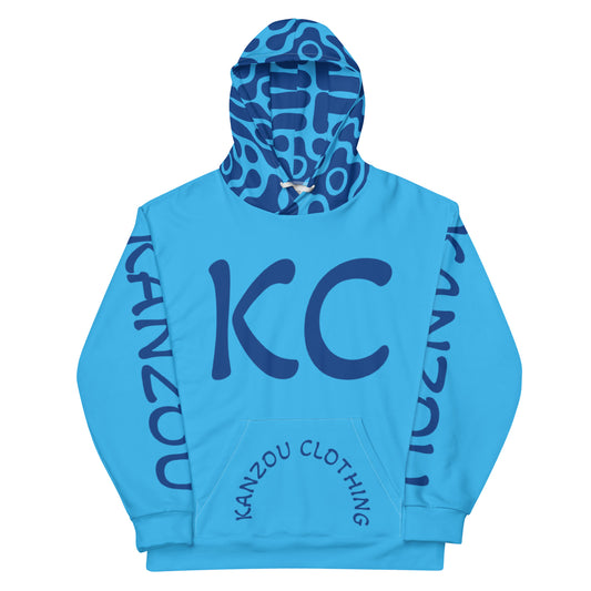 'KC' Hoodie Sky Blue And Cerulean