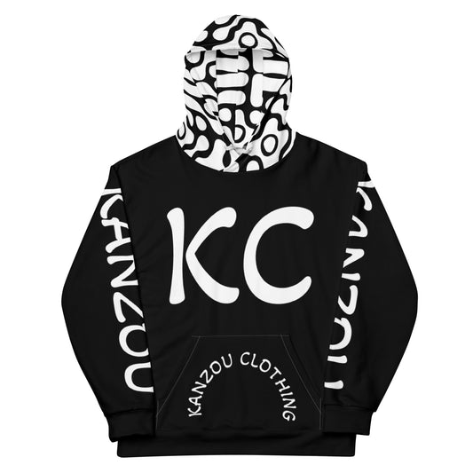 'KC' Hoodie Black And White